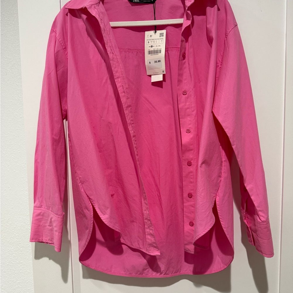 Zara Bright Pink Shirt - Oversized style